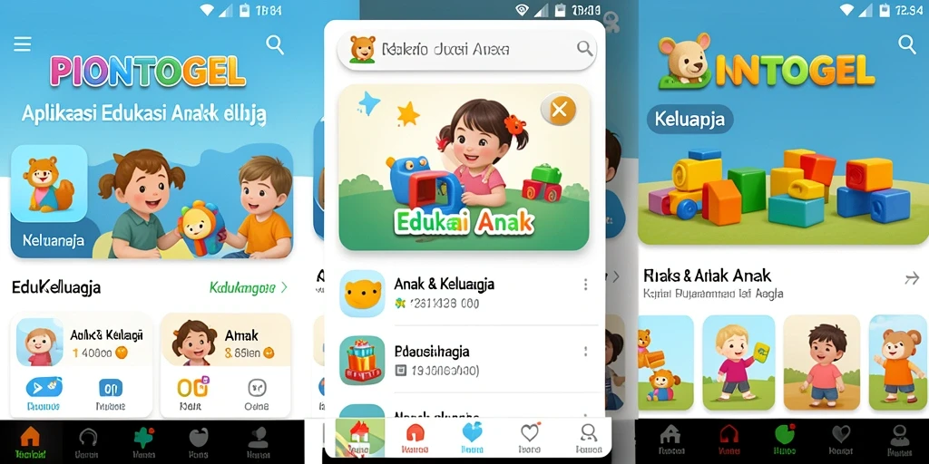 Antarmuka aplikasi PIONTOGEL yang menarik dan edukatif.