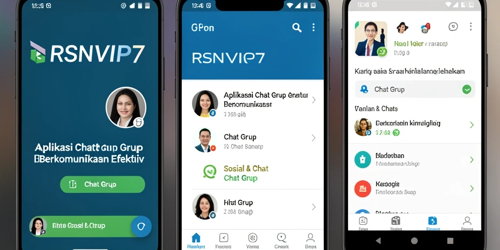 Antarmuka utama RSNVIP7 dengan fitur Chat Grup yang menarik.